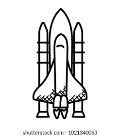 
Space shuttle vector doodle. Orbital Spacecraft 
