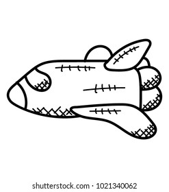 
Space shuttle vector doodle. Orbital Spacecraft 
