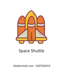 Space Shuttle Vector Filled outline Icon Design illustration. Space Symbol on White background EPS 10 File