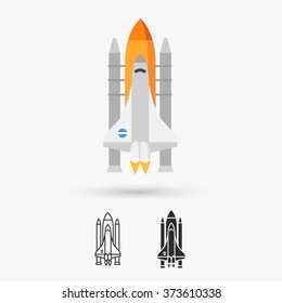 Space shuttle vector icon