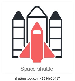 space shuttle vector icon concept design