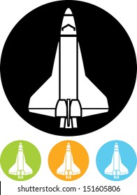 Space Shuttle Vector Icon Isolated 