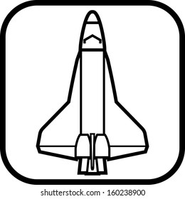 Space Shuttle Vector Icon Isolated 