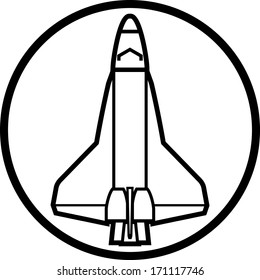 Space Shuttle Vector Icon Isolated 