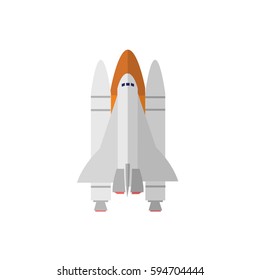 Space shuttle vector icon in simple flat style. These icons are perfect for your websites and applications. All icons in the vector, and you can easily change the color and size.
