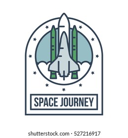 Space shuttle vector outline icon