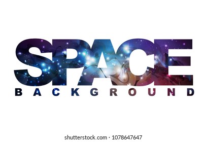 Space sign with space background inside. Abstract open space background. Star field, universe, nebula in galaxy.