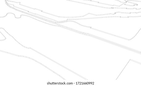 
space sketch outline, 3D rendering., landscape architectural form