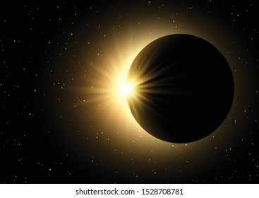 Space sky background with a solar eclipse design