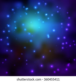 Space sky background with stars and lights