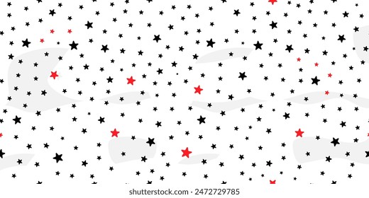 Patrón sin fisuras del Vector del cielo del espacio con las estrellas. Fondo de pantalla Galaxy, salvapantallas, tarjeta, Anuncio.	