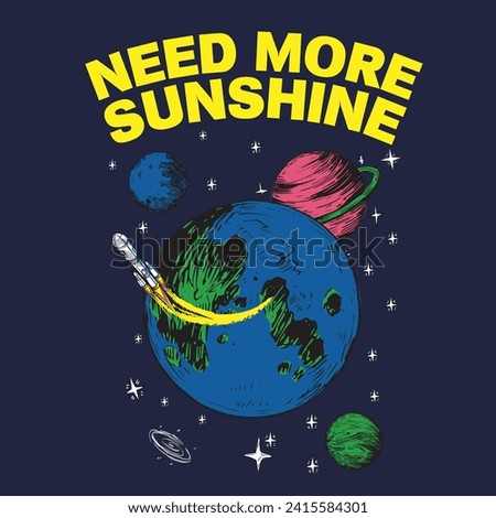 space slogan design with planets