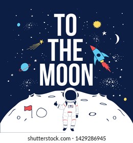 Space and slogan  hand drawing vector illustration.