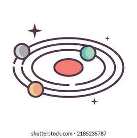 space solar system cartoon icon
