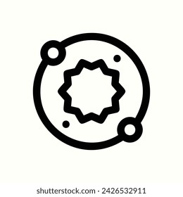 Space, solar system icon, isolated icon in light background, perfect for website, blog, logo, graphic design, social media, UI, mobile app