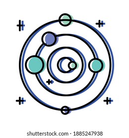 Space solar system of universe cosmos and futuristic theme Vector illustration