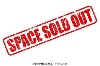 SPACE SOLD OUT RED STAMP TEXT ON WHITE