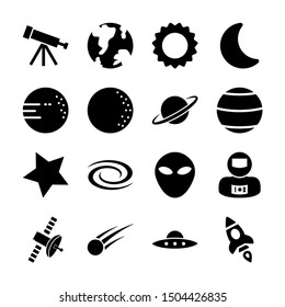 space solid icons vector design