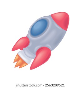 space spaceship cartoon isolated icon