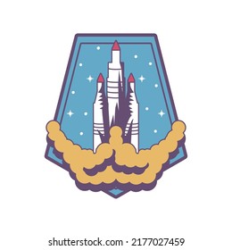 icono retro de etiqueta de marca de espacio