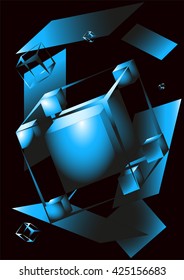space, a spaceship of unusual shape new technologies