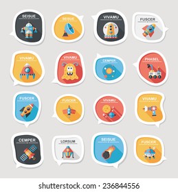 Space speech bubble flat design background set, eps10