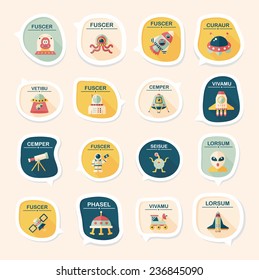 Space speech bubble flat design background set, eps10