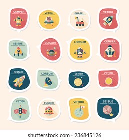 Space speech bubble flat design background set, eps10