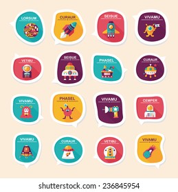 Space speech bubble flat design background set, eps10