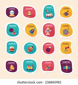Space speech bubble flat design background set, eps10