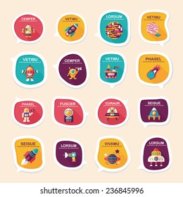 Space speech bubble flat design background set, eps10