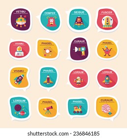 Space speech bubble flat design background set, eps10
