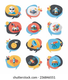 Space speech bubble flat design background set, eps10