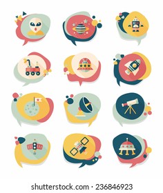 Space speech bubble flat design background set, eps10