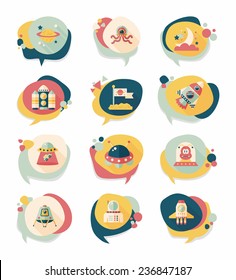 Space speech bubble flat design background set, eps10
