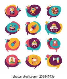 Space speech bubble flat design background set, eps10