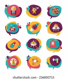 Space speech bubble flat design background set, eps10