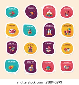 Space speech bubble flat design background set, eps10
