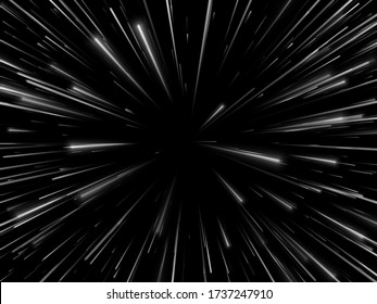 Space speed. Abstract starburst dynamic lines or rays. Vector illustration