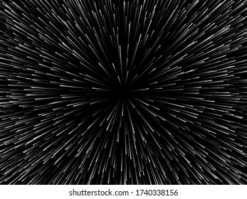 Space speed. Abstract starburst dynamic lines or rays. Vector illustration