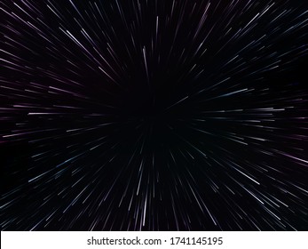 Space Speed. Abstract Starburst Dynamic Lines Or Rays. Vector Illustration