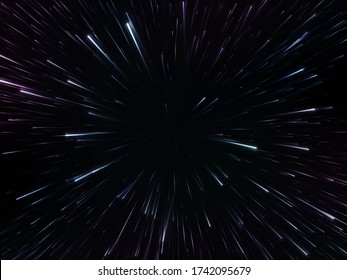 Space Speed. Abstract Starburst Dynamic Lines Or Rays. Vector Illustration