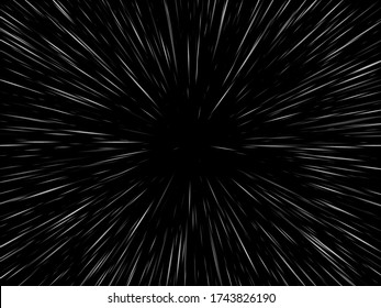 Space speed. Abstract starburst dynamic lines or rays. Vector illustration