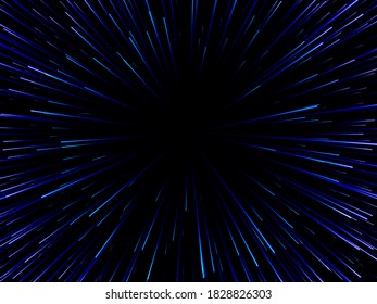 Space speed. Abstract starburst dynamic lines or rays. Vector illustration