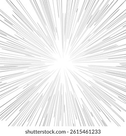 Space speed. Abstract starburst dynamic lines or rays. Abstract Design With Radial Motion Lines Background. EPS Vector illustration