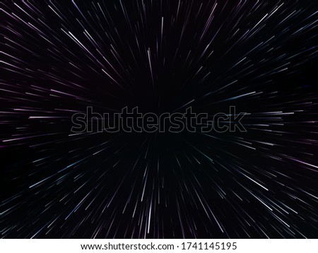 Space speed. Abstract starburst dynamic lines or rays. Vector illustration