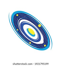 space spiral galaxy and starry icon isolated vector illustration