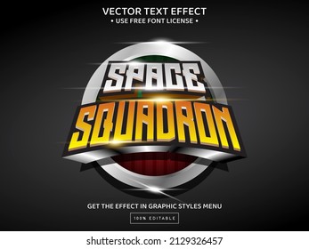 Space squadron esport 3D editable text effect template