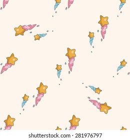Space star , cartoon seamless pattern background