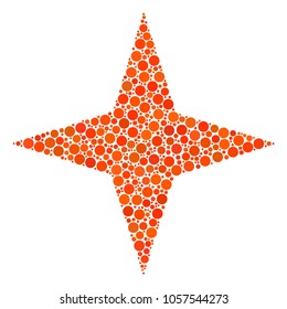 Space Star collage of dots in variable sizes and color tints. Circle dots are organized into space star vector composition. Vector illustration.